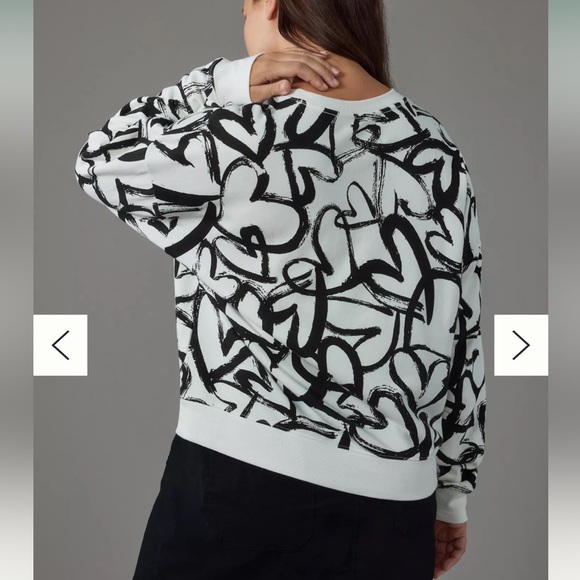 Anthropologie Maeve Heart Printed Sweater - Picture 4 of 8